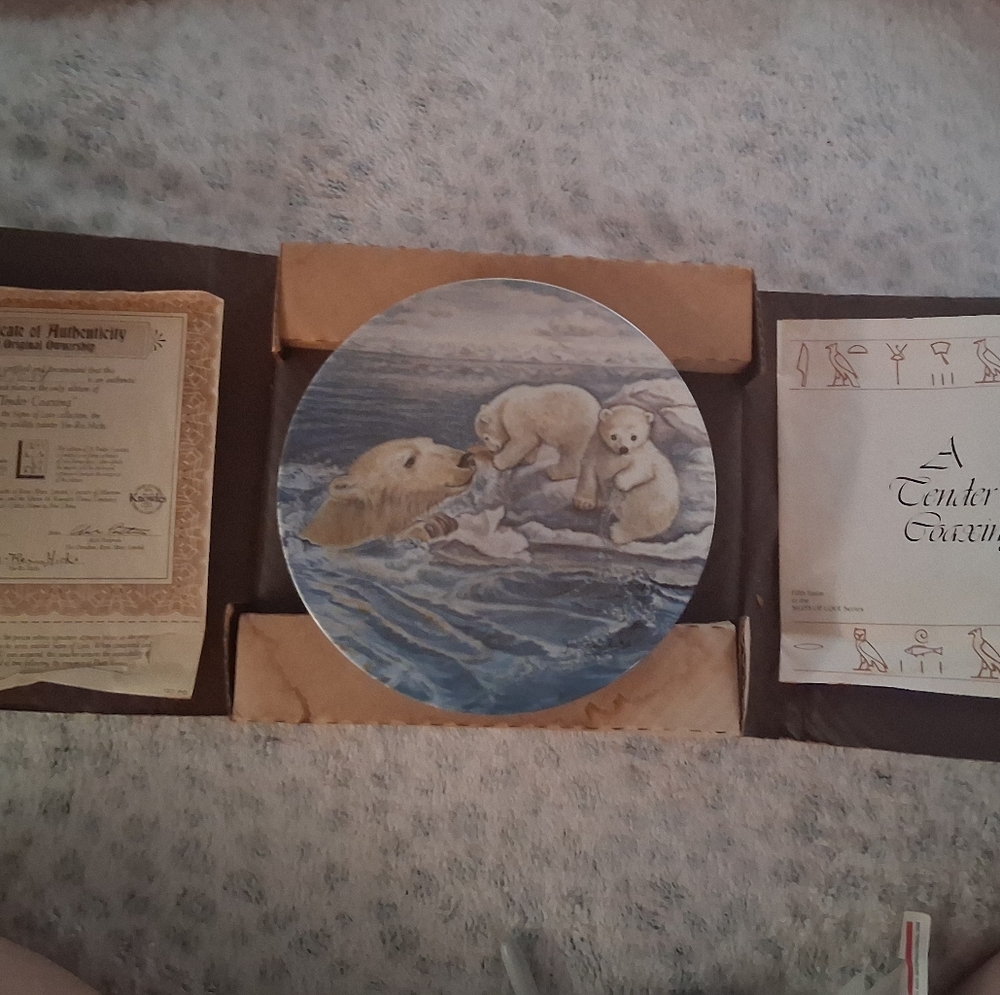 A Tender Coaxing Collectable Decorative Plate